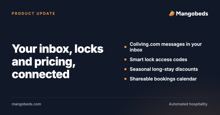 Inbox, locks and pricing connected. Mangobeds product update