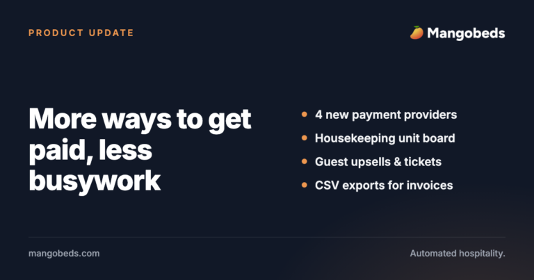 More ways to get paid, less busywork. Mangobeds product update